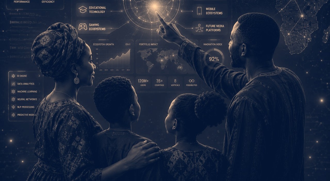 An African family exploring Africa's digital future